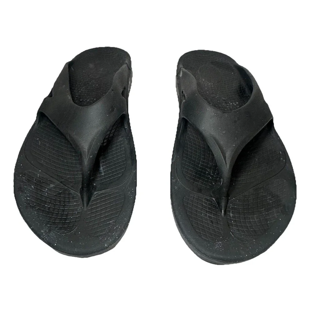 OOFOS OOriginal Recovery Flip Flops Black Size EU 45 US Mens 12 Comfort